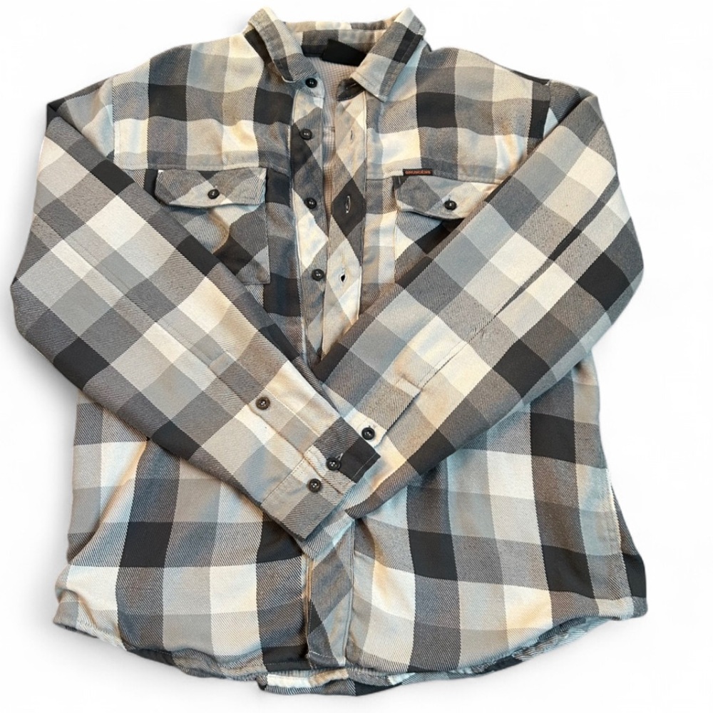 Grundens Kodiak Flannel Shirt Men's Medium Snap Button Fleece Lined